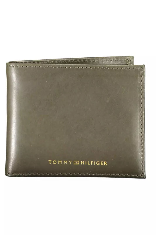 Sleek Green Leather Card Holder