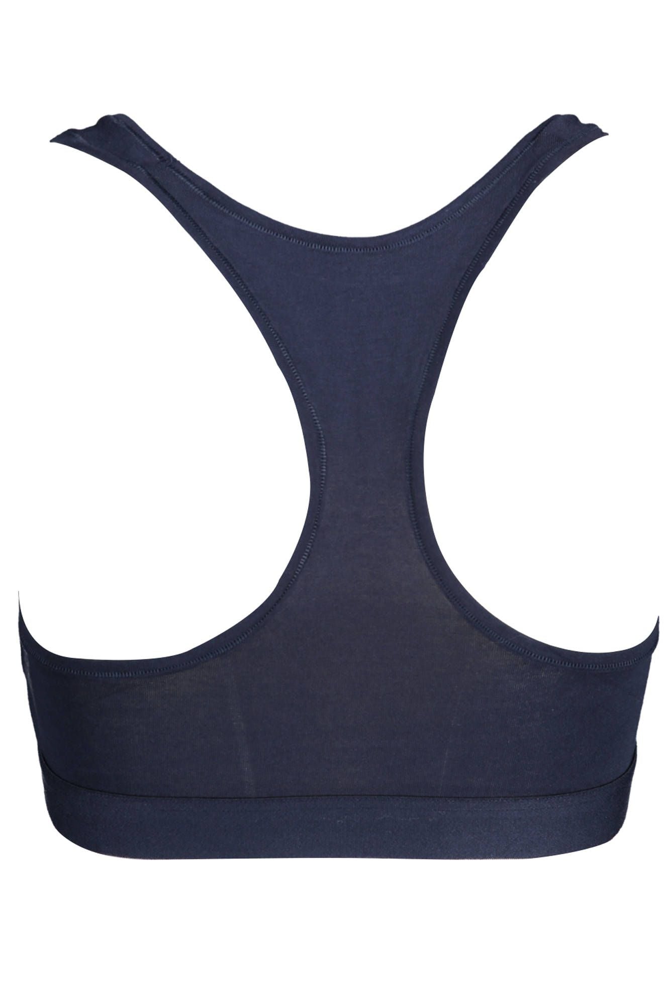 Chic Blue Contrast Detail Sports Bra