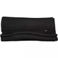 Sleek Cotton-Cashmere Black Scarf