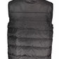 Sleek Sleeveless Embroidered Black Jacket