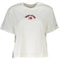 Chic White Embroidered Logo Tee