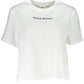 Chic White Embroidered Logo Tee