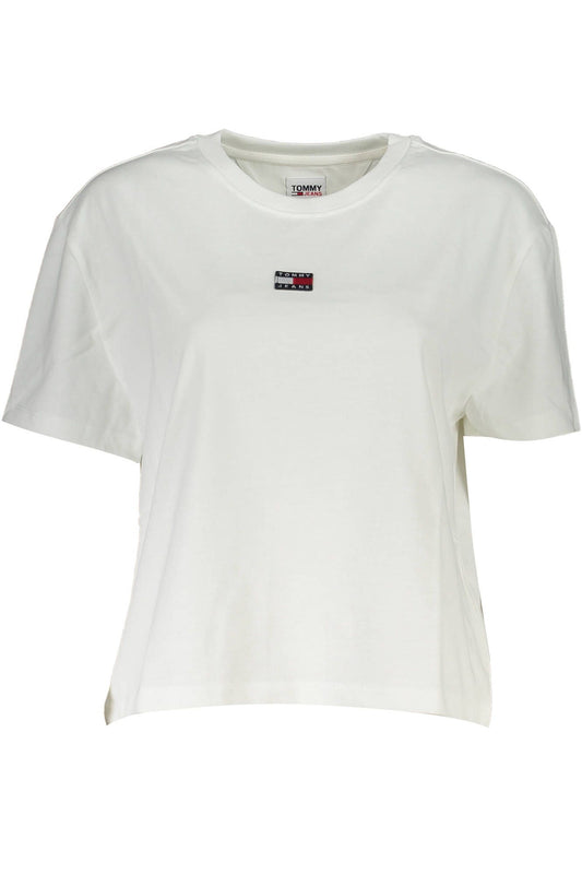 Chic Eco-Friendly White Tee with Logo Detail