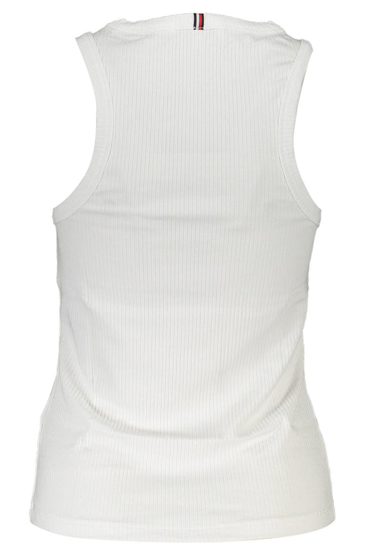 Chic Contrast Detail Tank Top with Logo Embroidery