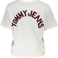 Chic White Embroidered Logo Tee