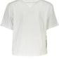 Chic White Embroidered Logo Tee