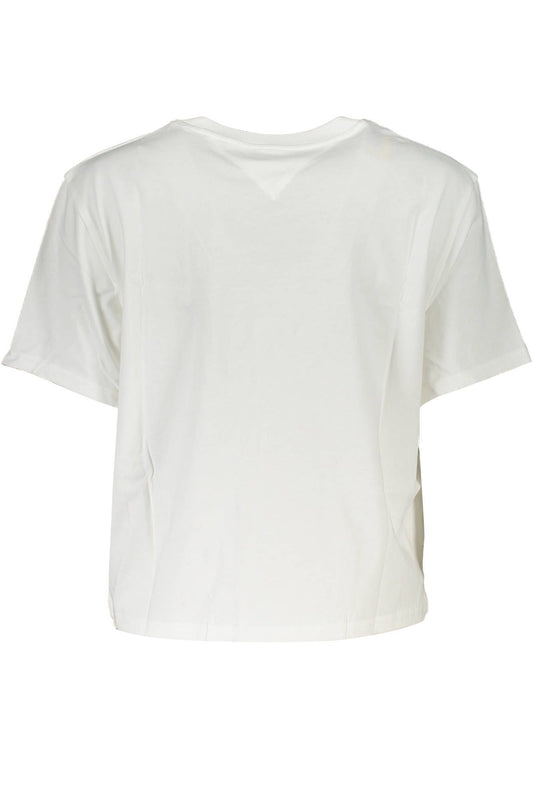 Chic White Embroidered Logo Tee