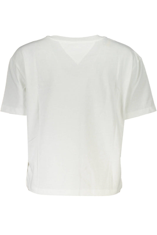 Chic Eco-Friendly White Tee with Logo Detail