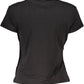 Elegant Black Print Tee with Iconic Logo