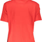 Chic Red Embroidered Cotton Tee