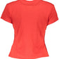Chic Red Cotton Tee with Signature Print