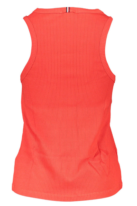 Chic Red Embroidered Tank Top with Wide Straps