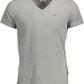 Chic Gray V-Neck Organic Tee