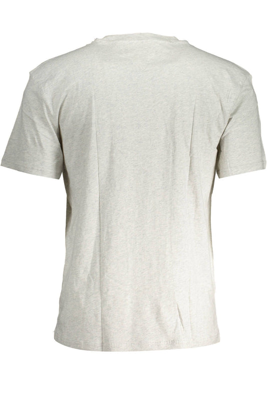 Classic Gray Embroidered Cotton Tee