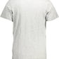 Chic Gray Logo Tee with Organic Cotton Comfort
