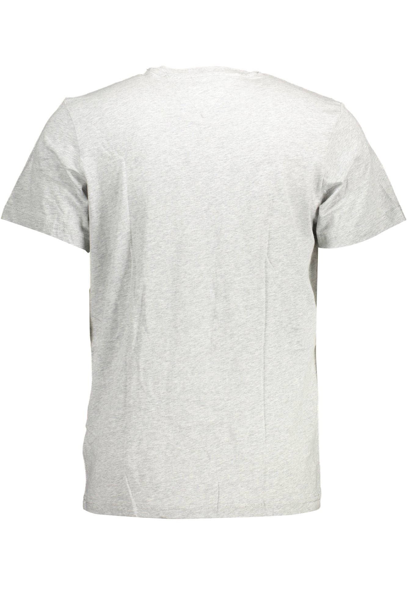 Chic Gray Logo Tee with Organic Cotton Comfort