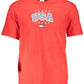 Elegant Red Round Neck Logo Tee