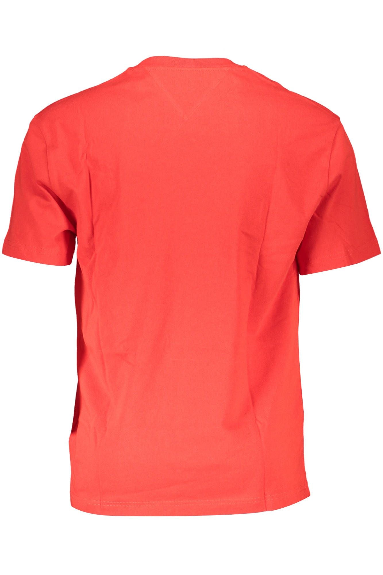 Elegant Red Round Neck Logo Tee