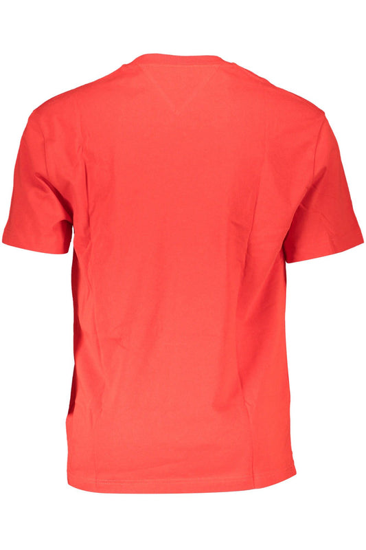 Elegant Red Round Neck Logo Tee