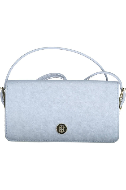 Elegant Light Blue Snap Closure Handbag