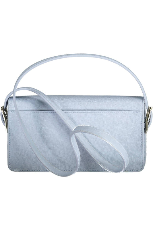 Elegant Light Blue Snap Closure Handbag