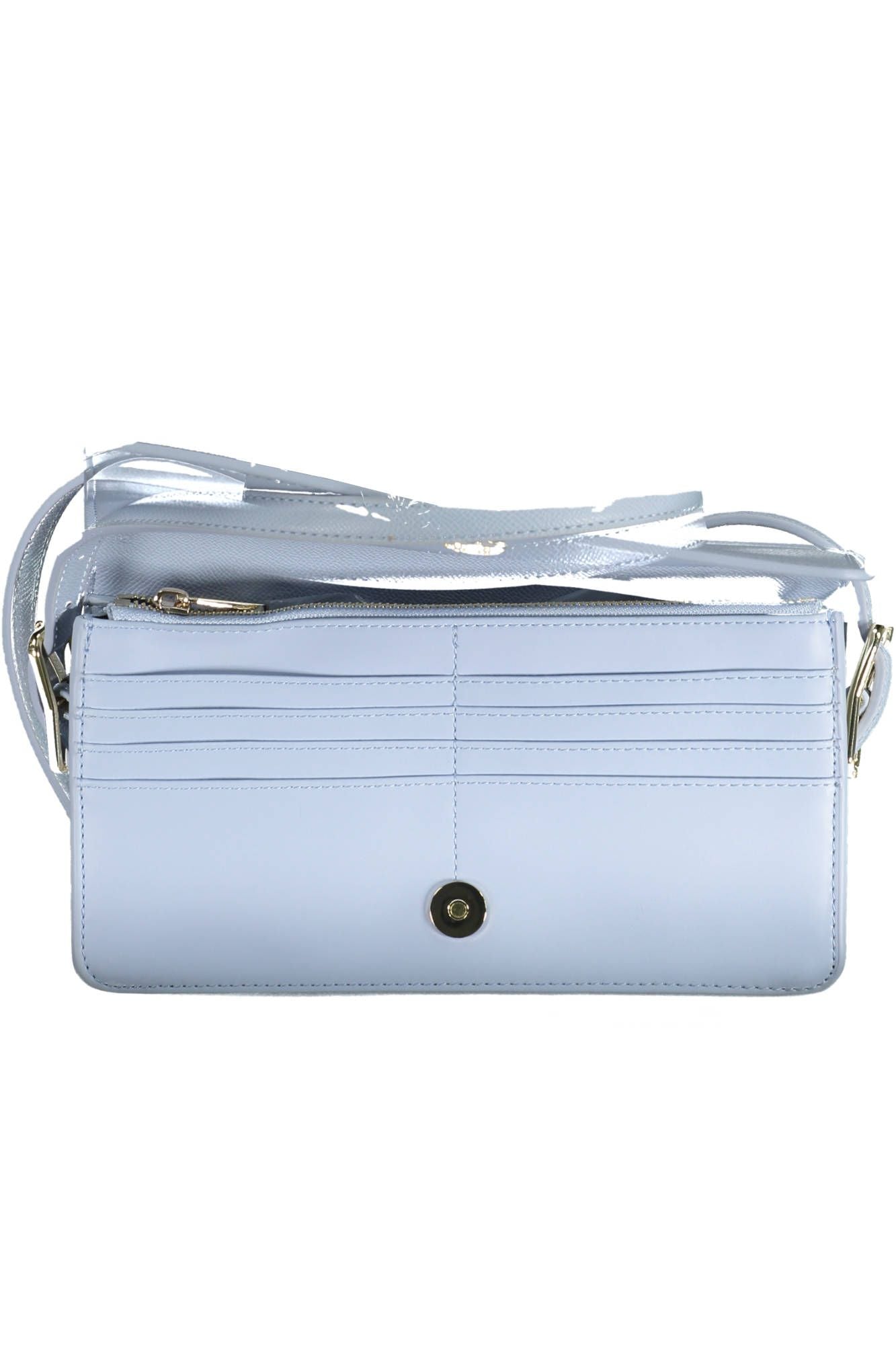 Elegant Light Blue Snap Closure Handbag