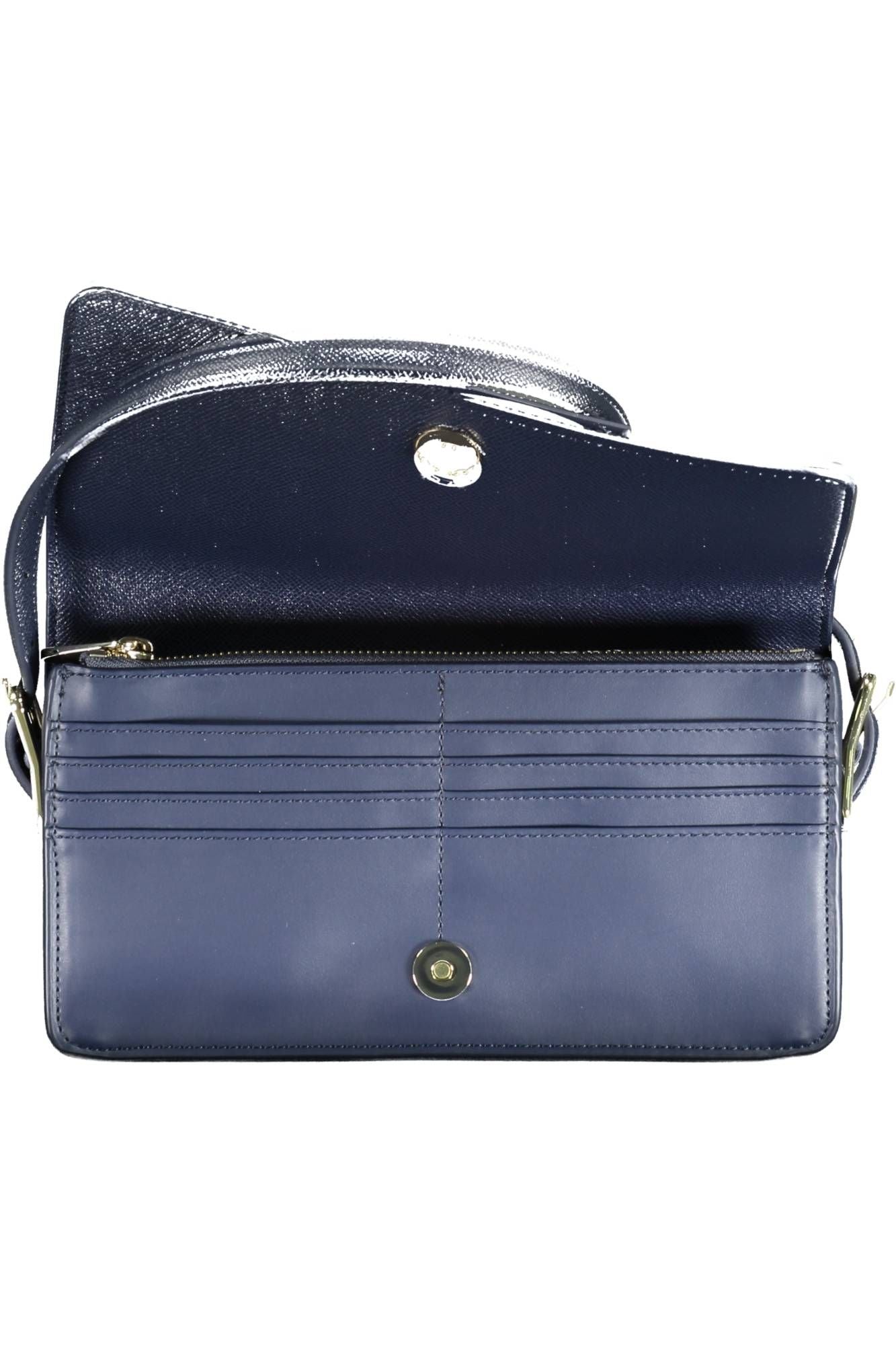 Chic Blue Polyurethane Shoulder Bag