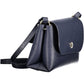 Chic Blue Designer Handbag with Logo Detail