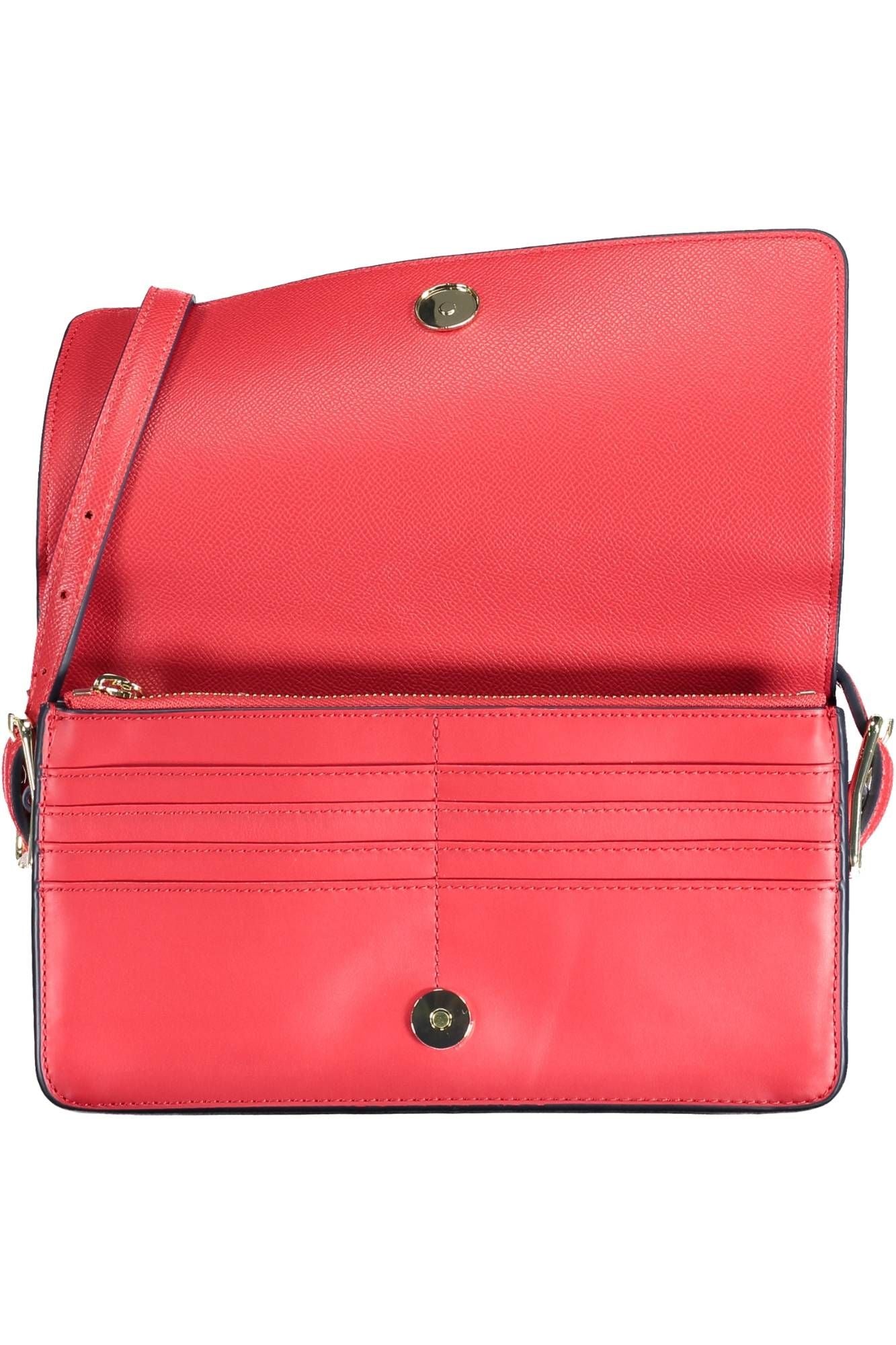 Elegant Red Polyurethane Shoulder Bag