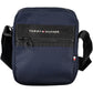 Chic Blue Shoulder Bag with Contrasting Details