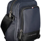 Sleek Blue Polyurethane Shoulder Bag