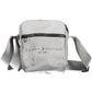 Sleek Gray Shoulder Bag with Logo Detail