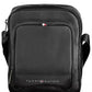 Sleek Black Shoulder Bag with Compartments