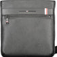 Sleek Black Polyurethane Shoulder Bag