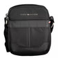 Sleek Black Shoulder Bag with Contrasting Accents