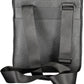 Sleek Black Polyurethane Shoulder Bag