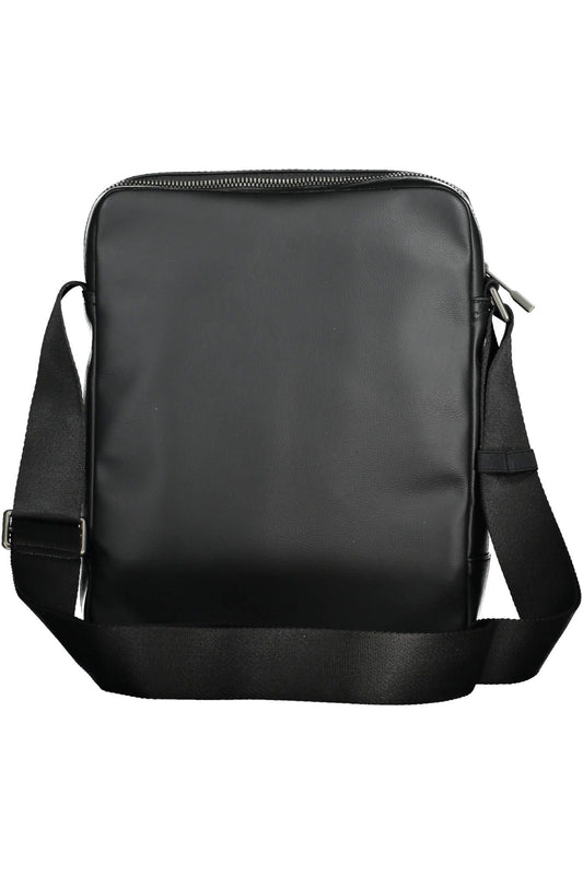 Chic Black Polyurethane Shoulder Bag for Men