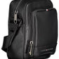 Sleek Black Shoulder Bag with Compartments