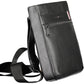Sleek Black Polyurethane Shoulder Bag