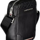Elegant Black Shoulder Bag with Contrast Details