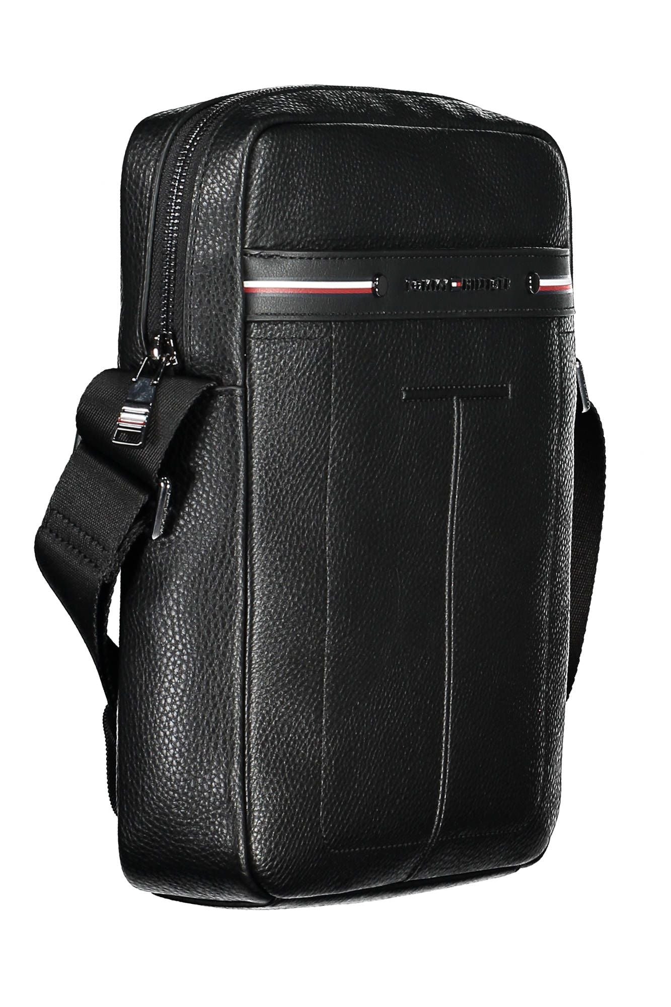 Sleek Black Contrast Detail Shoulder Bag