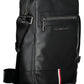 Chic Black Polyurethane Shoulder Bag for Men