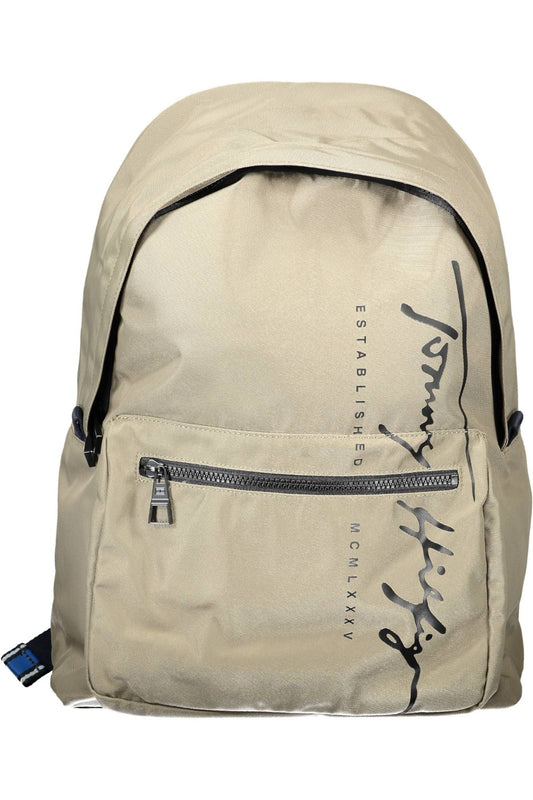 Eco-Conscious Beige Backpack with Laptop Compartment