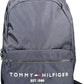 Chic Blue Embroidered Logo Backpack