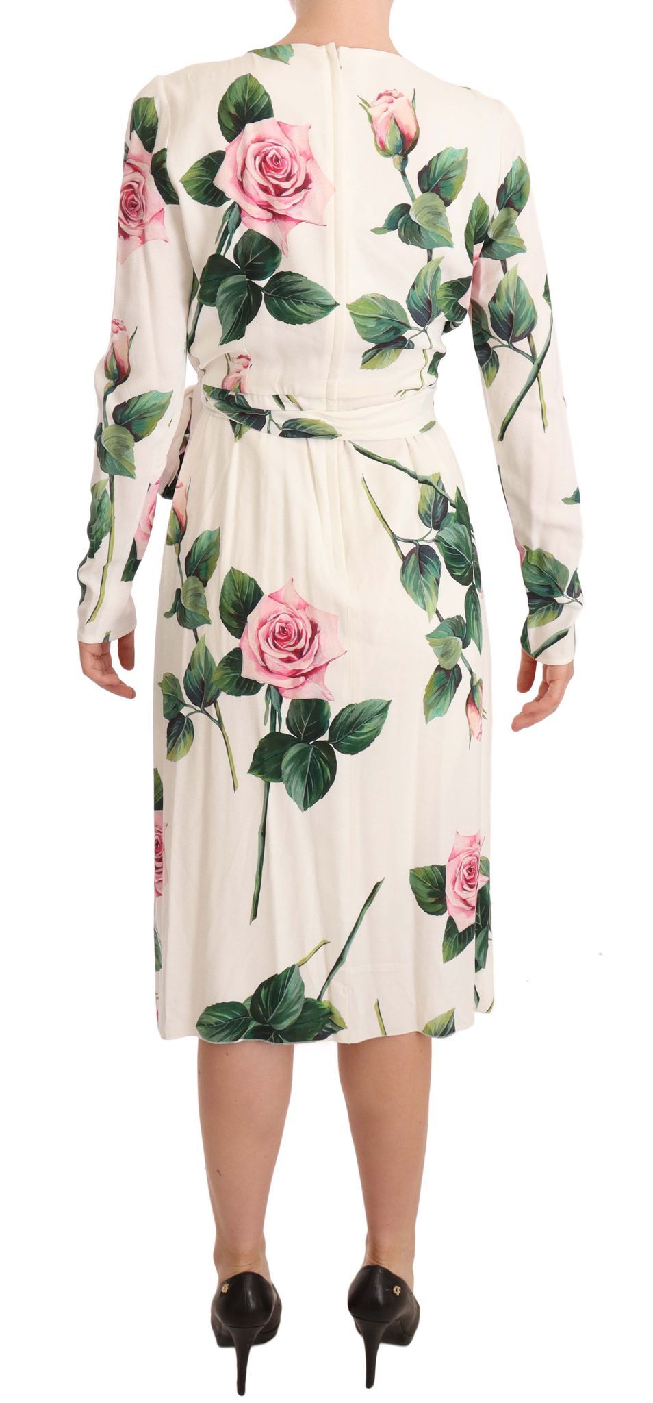 Elegant Floral Pleated Wrap Dress