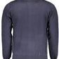 Sleek Navy Emblematic Zip Cardigan