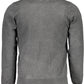 Elegant Gray Long-Sleeved Zip Cardigan