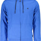 Chic High Collar Hooded Blue Sweatshirt