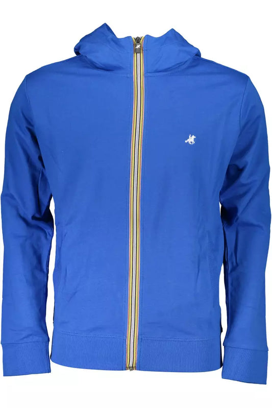 Elegant Long-Sleeve Hooded Sweatshirt in Blue