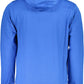 Chic High Collar Hooded Blue Sweatshirt